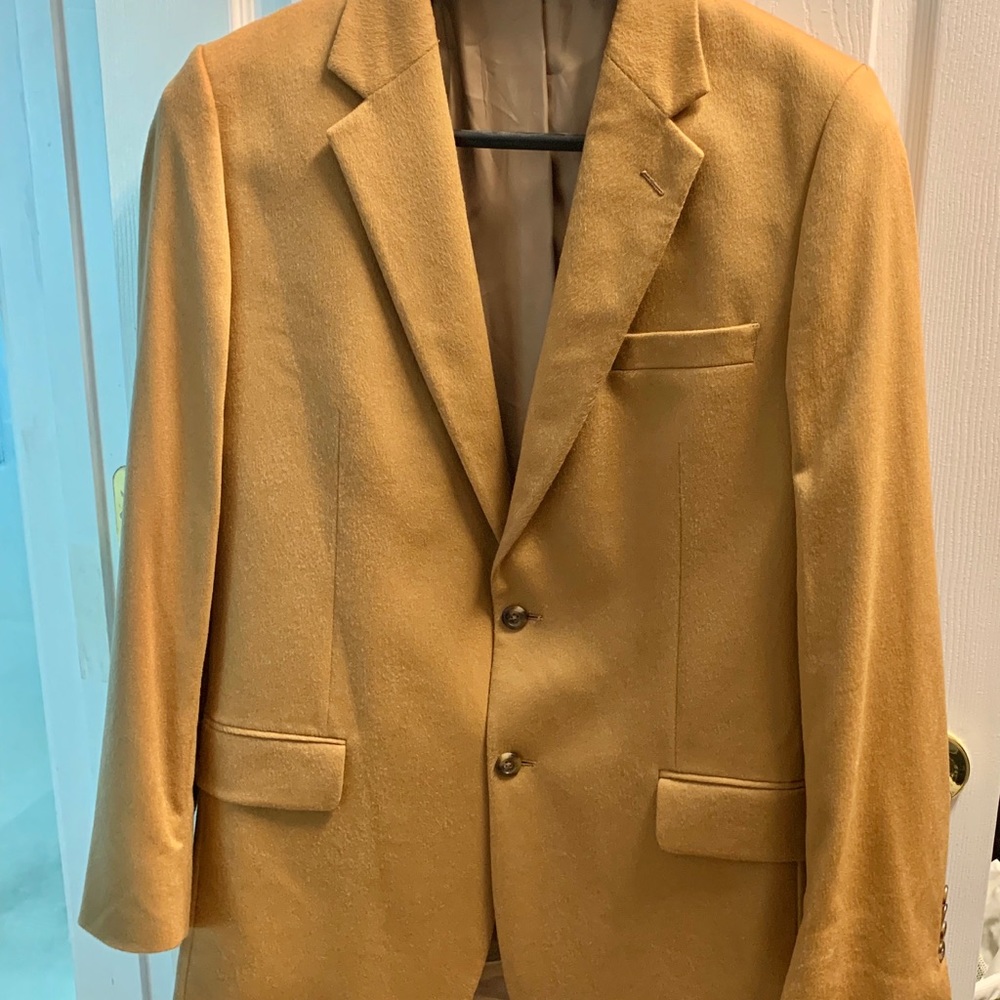 JoS A. Bank Cashmere Blazer Sportscoat Camel 42 L